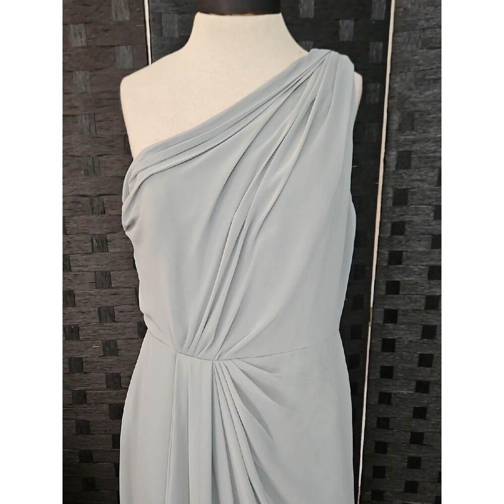 NWT Monique Lhuillier Sea One-Shoulder Maxi Evening Dress Size 12 - Picture 5 of 10